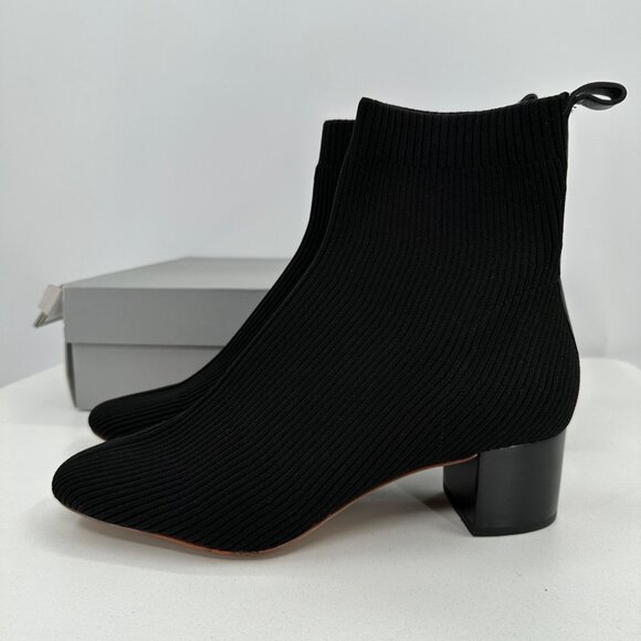 Everlane The Glove Boot in Black size 10 Women's Stretch Rib Knit Ankle Bootie - Picture 3 of 5